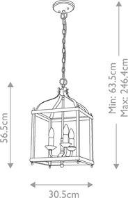 Kichler LARKIN KL-LARKIN-P-M-OZ Függőlámpa 3x60W/E14
