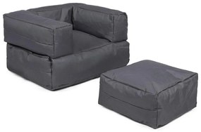 Babzsák lábtartóval 65x40 cm szürke