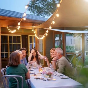 Brilagi - LED kültéri dekorációs füzér GIRLANDA 10xE12, 8 m, fehér, IP44, meleg fehér
