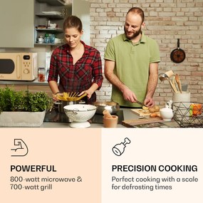 Klarstein Julieta, mikrohullámú sütő grillel, 20 l, 700 / 800 W, Ø 25,5 cm, 8 program