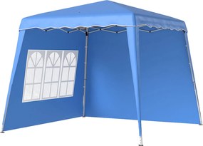Outsunny 3x3 m-es Összecsukható Napernyő Kertiszín 2 Oldalfallal, Állítható Magasságú és Szállítótáskával, UV50+ Vízálló Napernyő Kempingezéshez, Buli