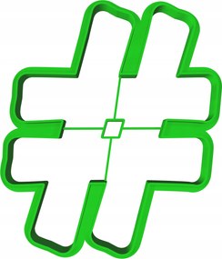 OktatĂł Keksz- Ăs MĂ©zeskalĂĄcs lyukasztĂł Hashtag jel 8cm