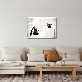 Kép - Telefon rajza Banksy stílusában (üvegen) (70x50 cm)