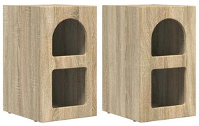 vidaXL Éjjeli asztal 2 pcs Sonoma tölgy 29.5 x 35 x 50 cm Faanyag