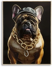 Lakkozott falfestmény kerettel bully c/karnis 62x4x82cm