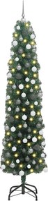 vidaXL Mű karácsonyfa 300 LED-del Zöld 180 cm PVC, acél és műanyag