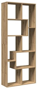 kézműves tölgy szerelt fa elválasztó könyvespolc 67x25x161,5 cm