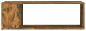 füstös tölgy színű szerelt fa fali TV-szekrény 100 x 24 x 32 cm