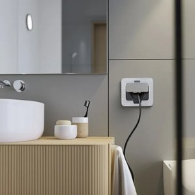 Brilagi - Kültéri beépített padló aljzat IP55 matt króm négyszögletes