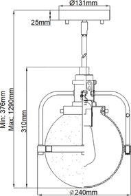 Quintiesse loft függeszték triocent sárgaréz átlátszó elsqn-triocent-p-nbr IP44