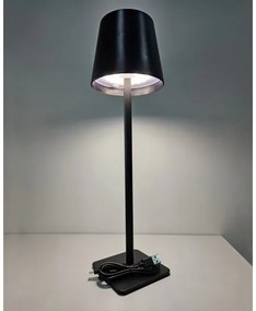 LED érintős asztali lámpa, állítható fényerő, 5W, 5V USB, 1200 mAh, fekete