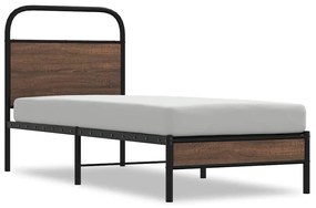ágykeret matrac nélkül 80x200 cm barna tölgyfa műfa