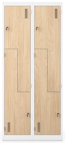 Fém öltözőszekrény JULIA, 800 x 1850 x 450 mm, Eco Design: fehér/sonoma tölgy