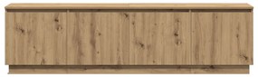 TV Szekrény LED Fénnyel Kézműves Tölgy 180x38x49 cm Rétegelt Lemez