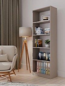 Faenza R60 polcos szekrény, könyvtartó, 60x182x30 cm, agyag színű