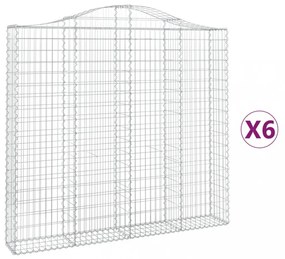 6 db íves horganyzott vas gabion kosár 200x30x180/200 cm
