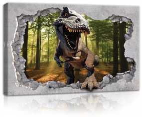 T-Rex az erdőben, vászonkép, 60x40 cm méretben