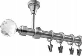 Függönykarnis Mennyezeti Fém 19 mm szimpla Ezüst Nikkel 320 cm MIX Végek