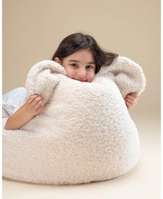 Krémszínű buklé gyerek babzsákfotel Bear – Wigiwama