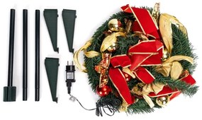 Aigostar - LED kültéri karácsonyfa 80xLED/230V 1,2m IP44 piros hideg fehér