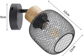 Brilagi - BASKLITE fali spotlámpa 1xE27/15W/230V kaucsukfa/fekete