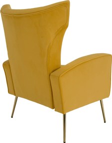 Relaxfotel, sárga Velvet szövet, BARET
