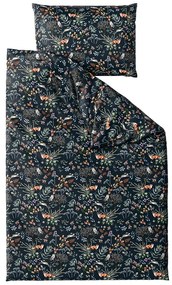 Mikroplüss ágyneműhuzat szett RÓKA ÉS NYÚL sötétzöld + mikroplüss lepedő SOFT 90x200 cm fehér, egyszemélyes