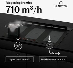 Klarstein Brisa páraelszívó, kihúzható, 710 m³/h, A+, LED, 42 dB, elszívó/recirkulációs üzemmód