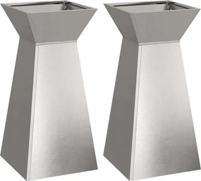 vidaXL Pillér Ültető 2 pcs Ezüst 35 x 35 x 73 cm