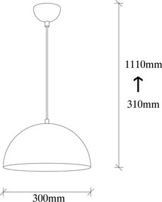 Sivani MR-721 fekete-arany fém függőlámpa, Ø30 cm