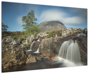 Vízesések és hegyek képe (90x60 cm)