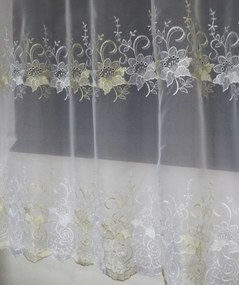 Mg Tor 1201 Fátyol Fehér hímzés Bézs magasság 280cm lengyel