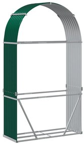 zöld horganyzott acél rönktartó 120 x 45 x 210 cm