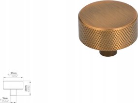 Bútorfogantyú Siro 2464-33ZN79 régi szálcsiszolt sárgaréz