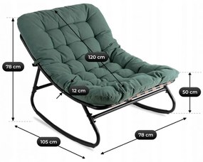 Hintafotel Zöld Párnával. AURORA