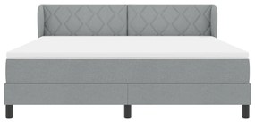 Boxspring Ágy Matrac Könnyű Szürke 180x200 cm Szövet