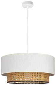 NATIA zsinóros függőlámpa 1xE27/60W/230V fehér/barna