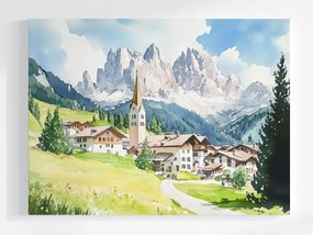 Vászonkép Canvas Tájkép Hegyek Alpok Szlovénia Város Falu 80x60