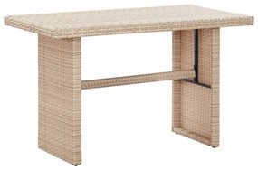 vidaXL bézs polyrattan kerti asztal 110 x 60 x 67 cm