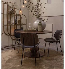 Fekete bőrutánzat étkezőszék szett 2 db-os Close In – WOOOD