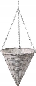 Szürke Fonott Virágtartó Kosár Kúpos 28x28x32/68 cm YDL-180364.SZ