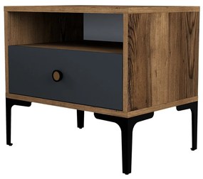 Lizbon Walnut Anthracite éjjeliszekrény