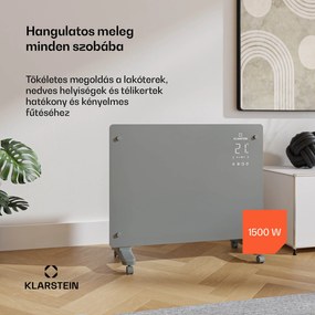 Klarstein Bansin Crystal Smart Kovektor 1500, 1500 W, Alkalmazás, 5- 50 °C, LED kijelző, Érintőképernyő