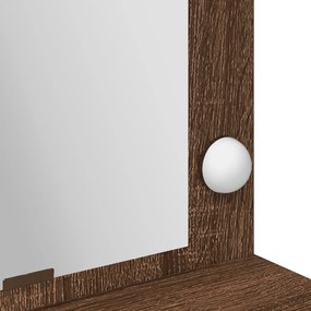 LED-es Sminktükör Barna Tölgy 100x41x135 cm