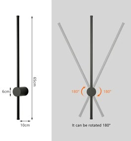 Brilagi - LED kültéri fali lámpatest AURA LED/12W/230V 3000K IP54 fekete