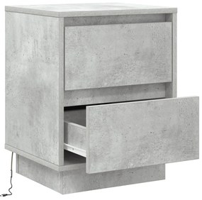 éjjeli szekrény LED világítással szürke beton 39x34,5x50 cm