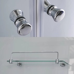 Stuxi Genova 90x90 cm íves két tolóajtós fehér hátfalas zuhanykabin 5 mm üveggel zuhanytálcával és csapteleppel