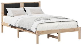 Ágykeret Kárpitozott Fejtámlával Fekete 120 x 200 cm