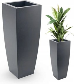 Virágtartó magas antracit fagyálló Juno magasság 75x28 cm virágtartó polccal