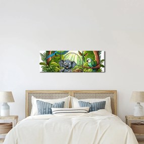 Kép - Vidám állatkák (órával) (90x30 cm)